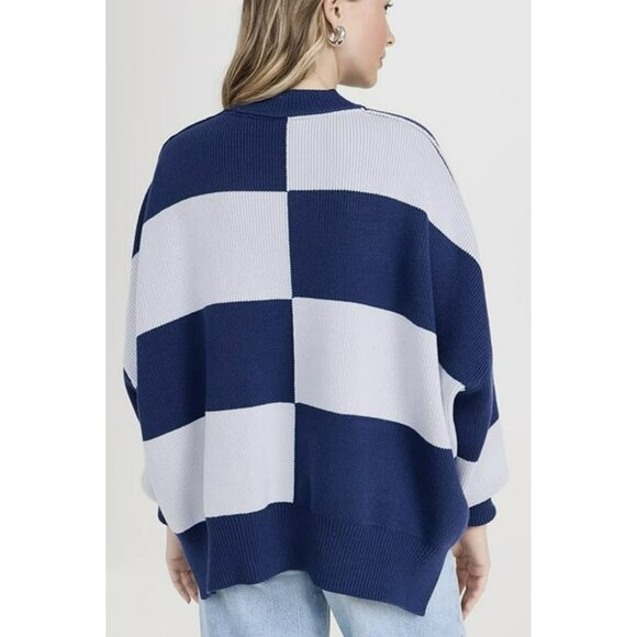 Free People Easy Street Checkered Sweater Pullover Size Small NWT - Picture 3 of 7